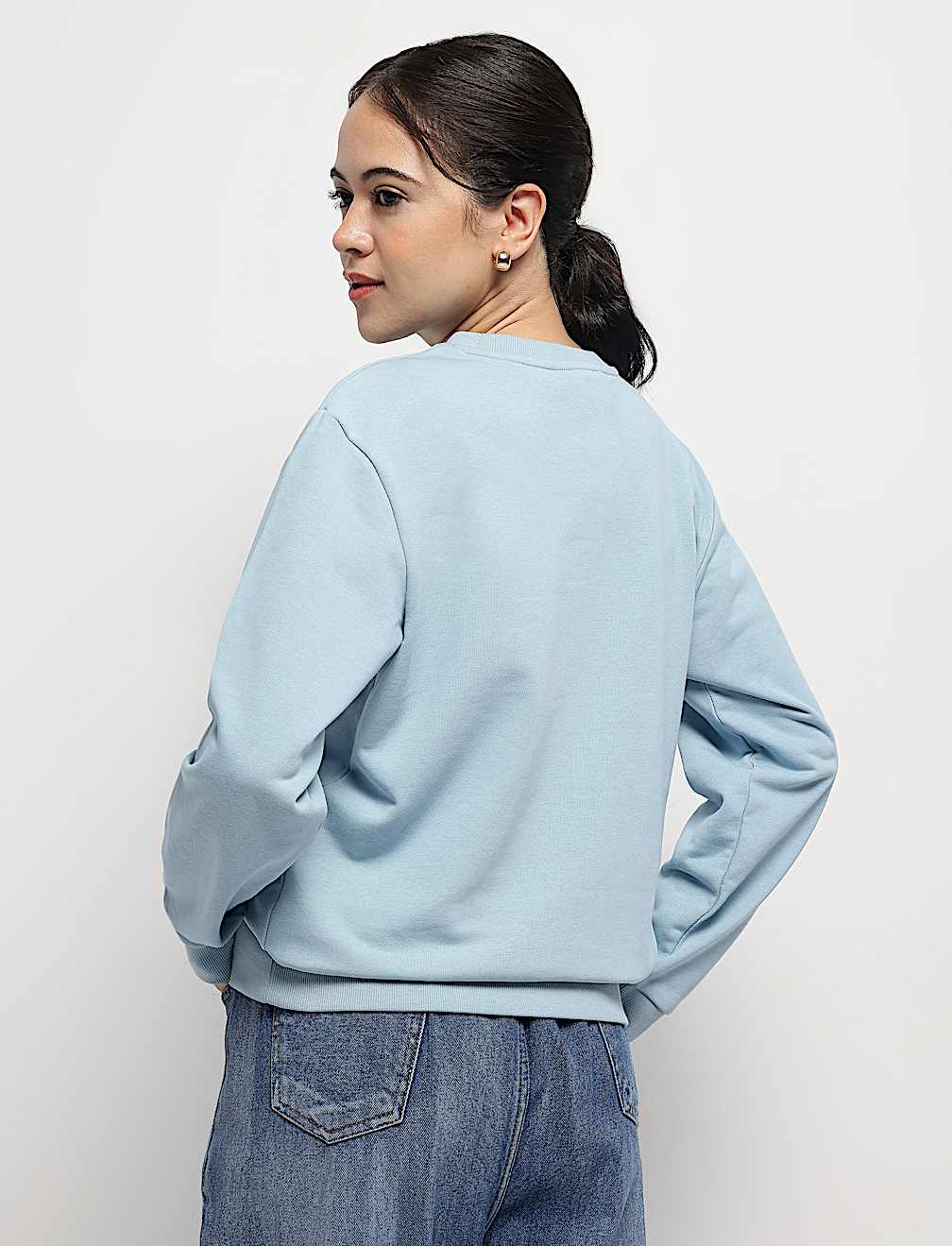 Crew Neck Plain Sweatshirt