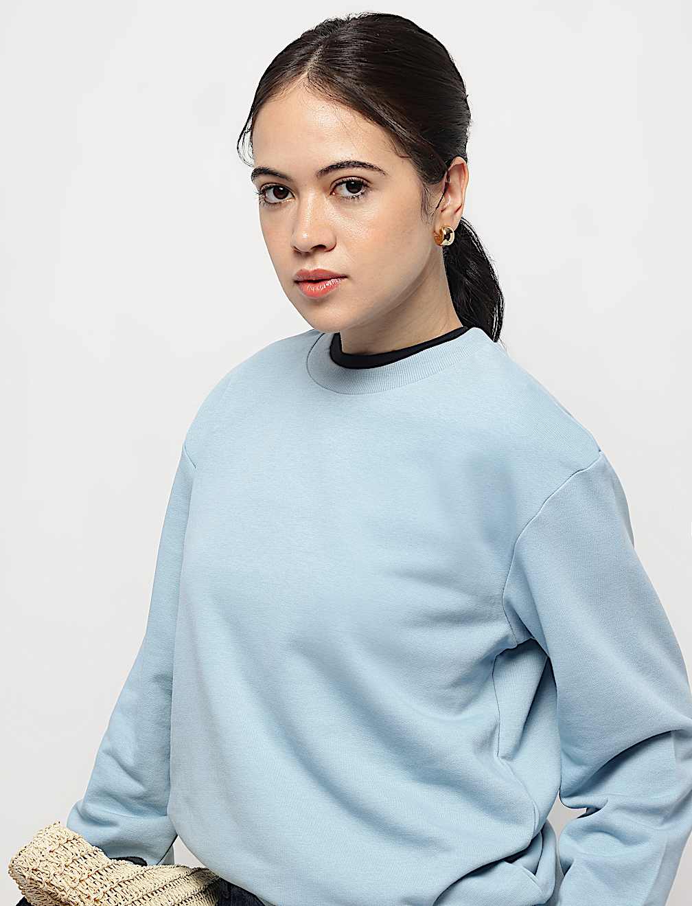Crew Neck Plain Sweatshirt