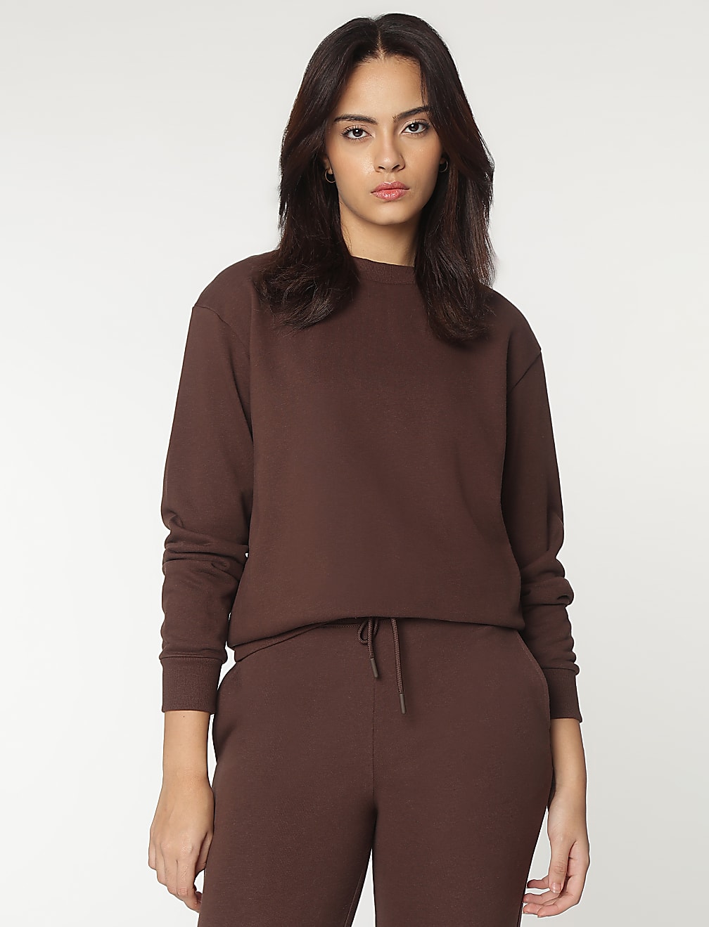 Crew Neck Plain Sweatshirt