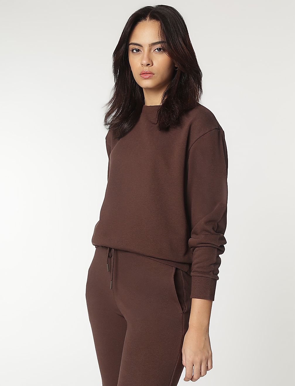 Crew Neck Plain Sweatshirt