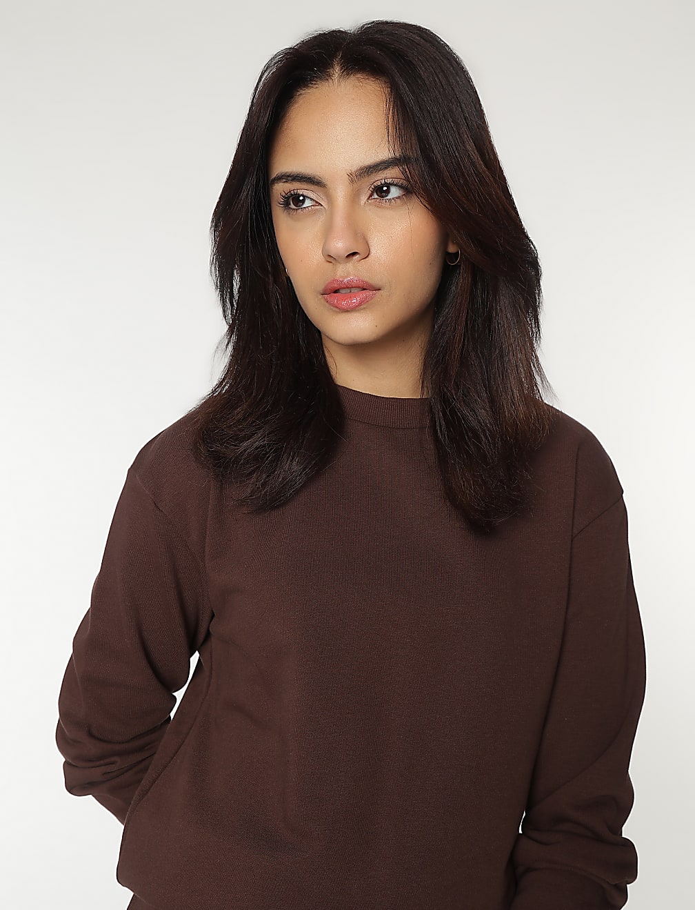 Crew Neck Plain Sweatshirt