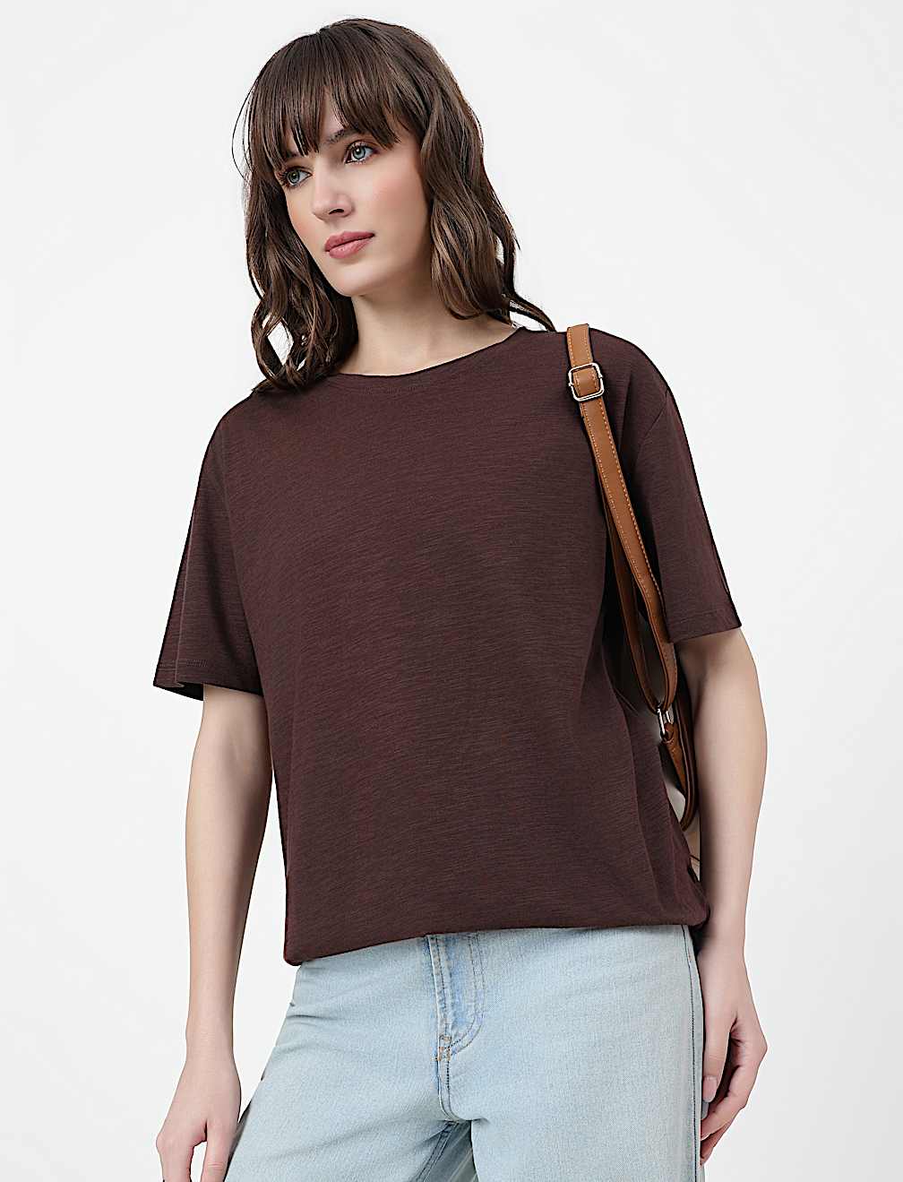 Cotton Rich Plain Crew Neck T-Shirt
