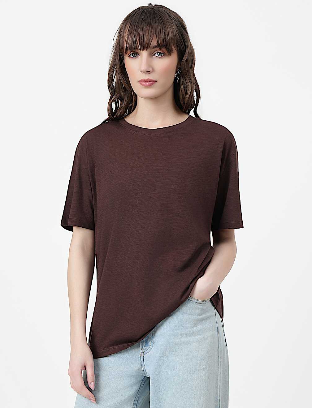 Cotton Rich Plain Crew Neck T-Shirt