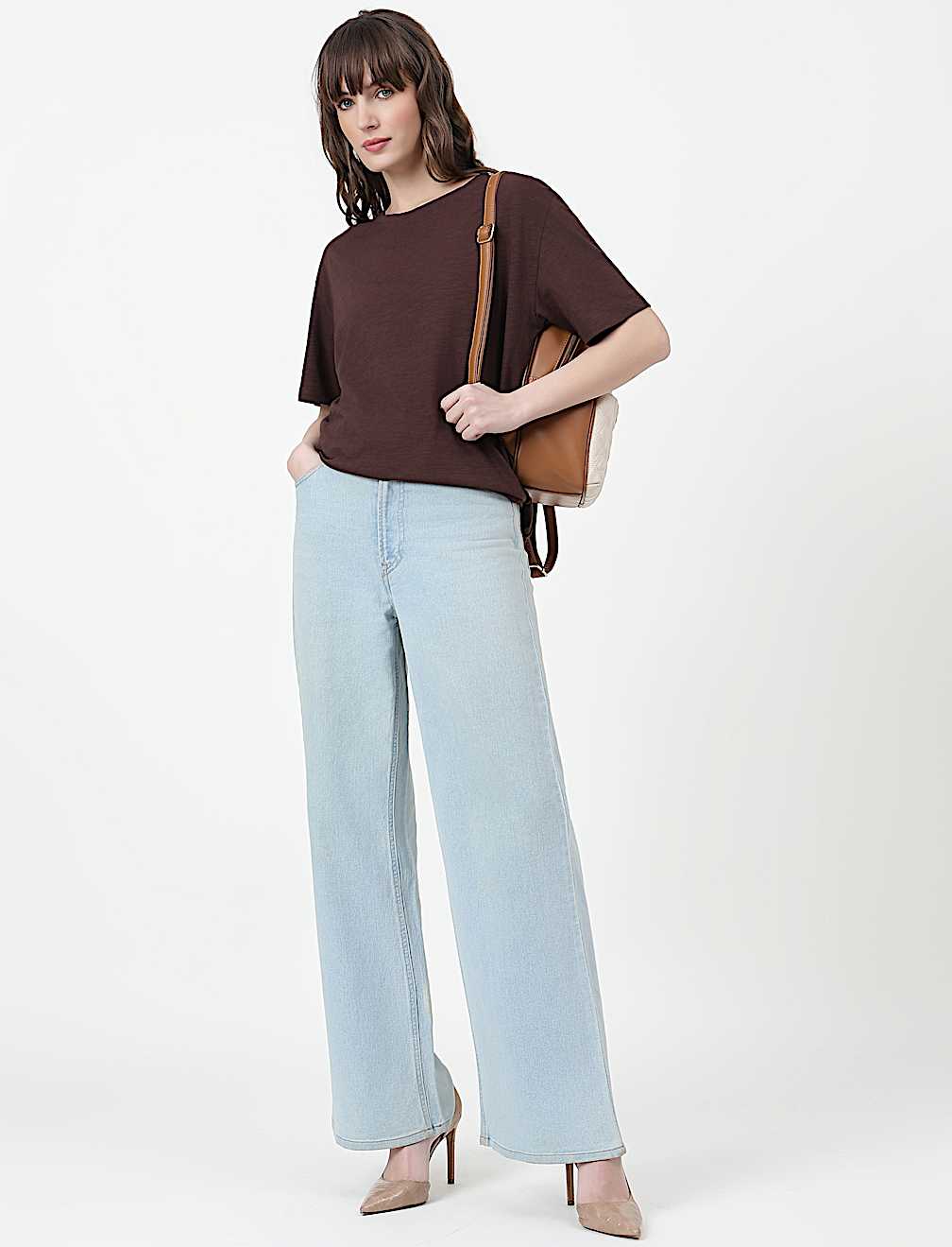 Cotton Rich Plain Crew Neck T-Shirt