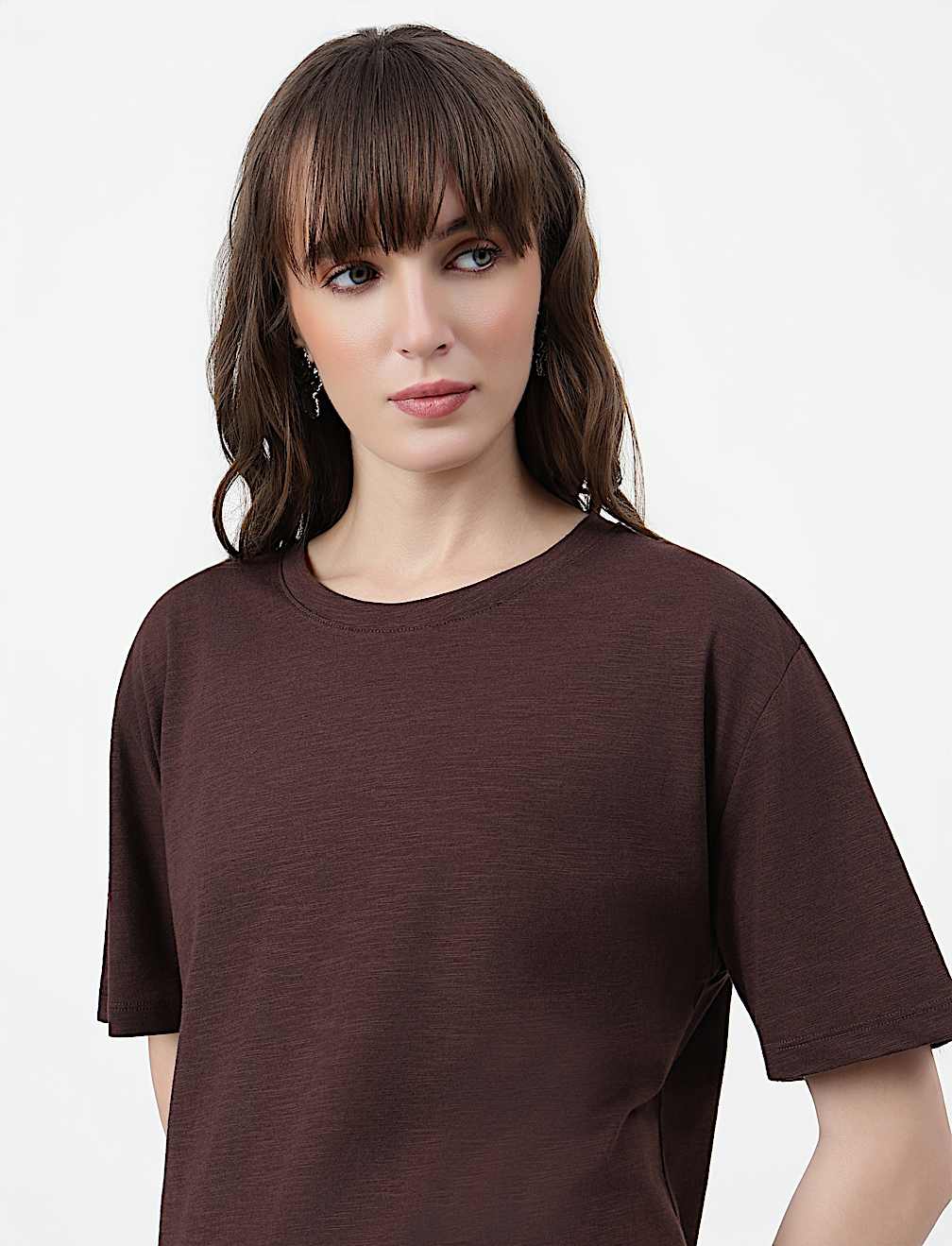 Cotton Rich Plain Crew Neck T-Shirt