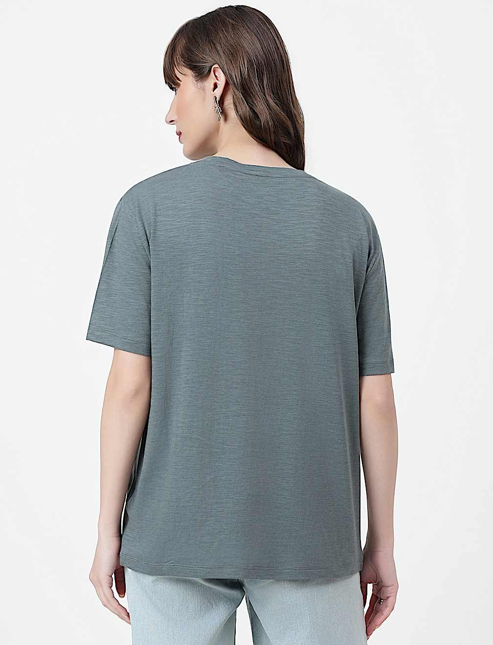Cotton Rich Plain Crew Neck T-Shirt