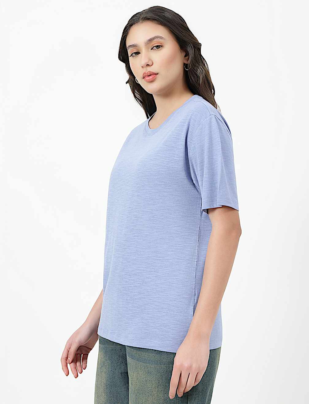 Cotton Rich Plain Crew Neck T-shirt