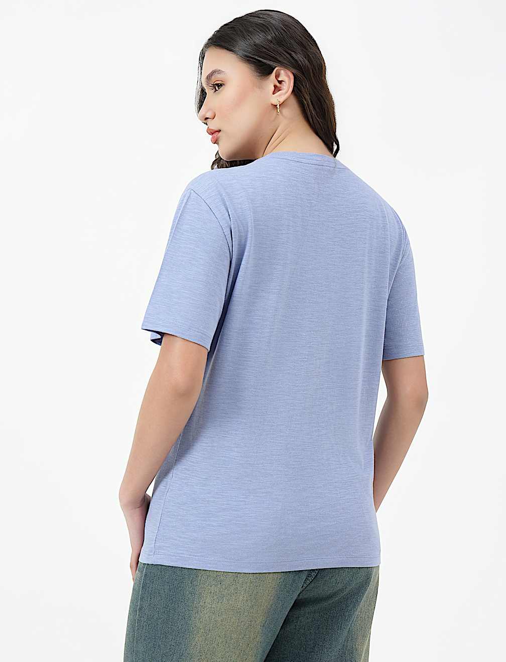 Cotton Rich Plain Crew Neck T-shirt