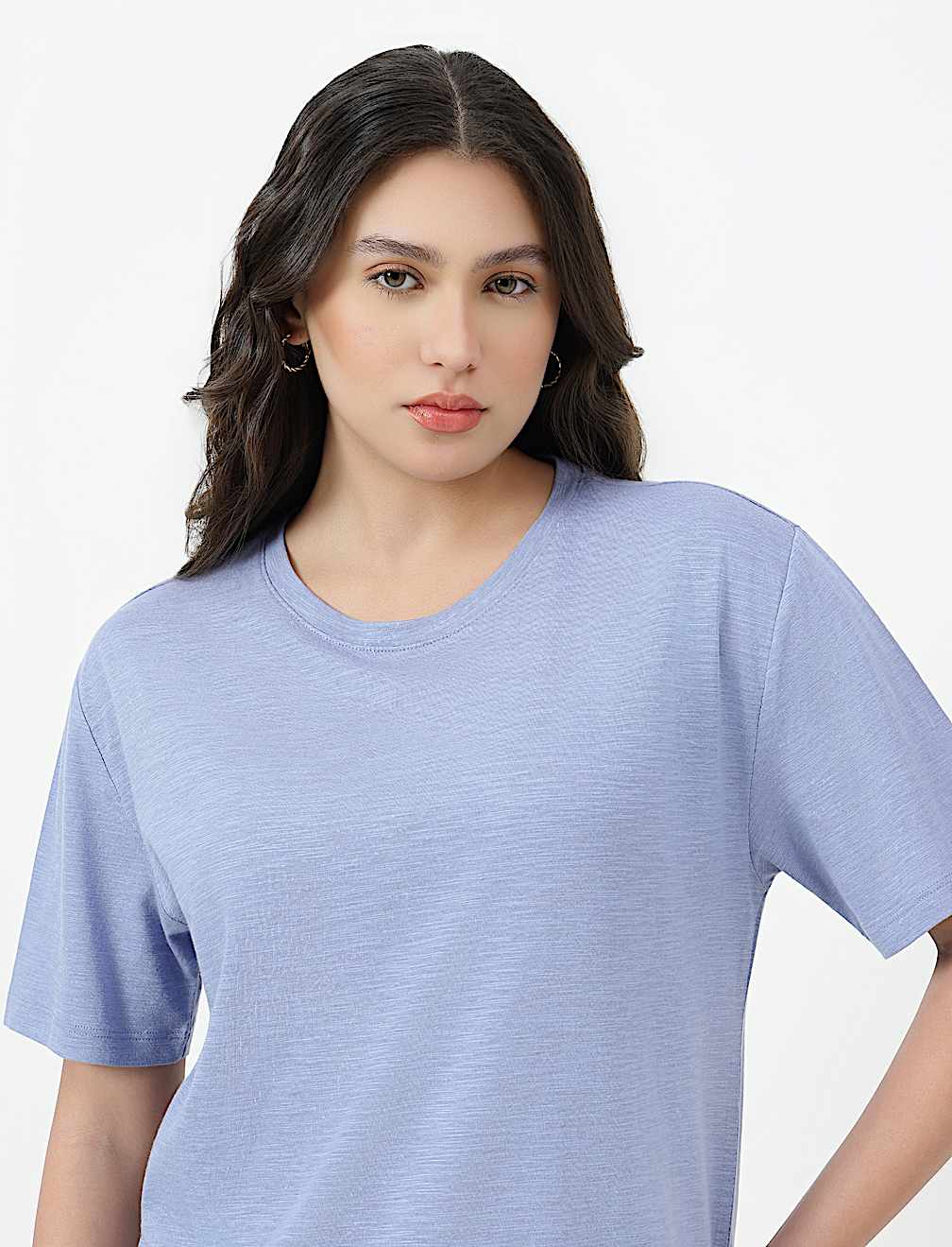 Cotton Rich Plain Crew Neck T-shirt