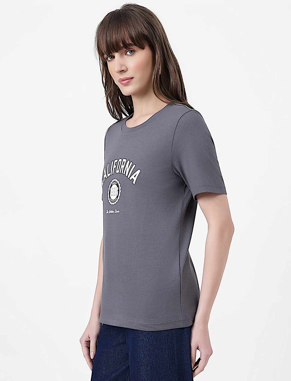 Pure Cotton Typography Crew Neck T-Shirt