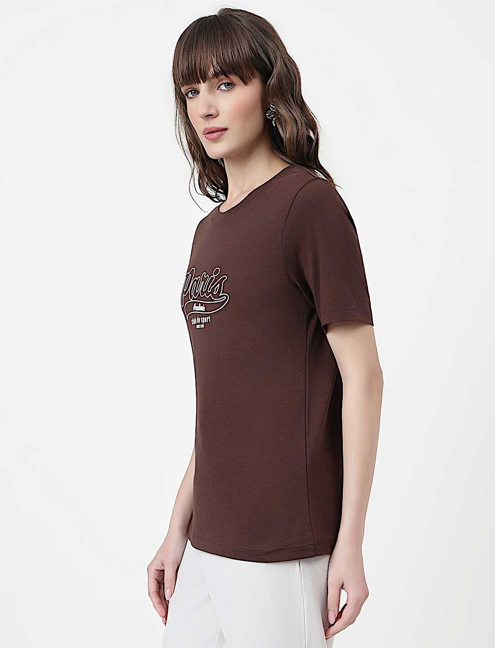 Pure Cotton Typography Crew Neck T-Shirt