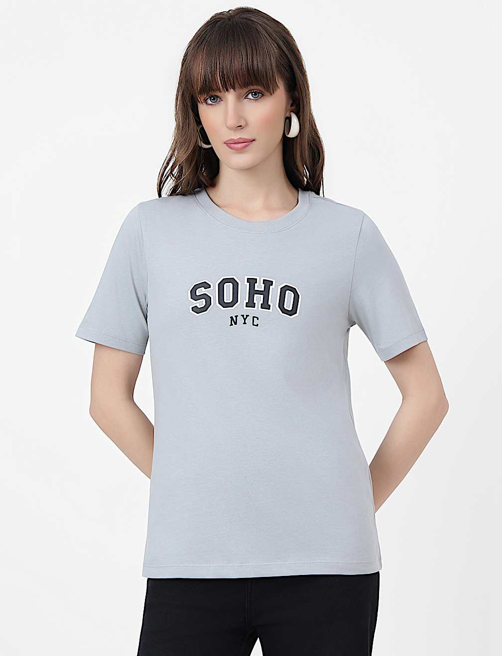 Pure Cotton Typography Crew Neck T-Shirt