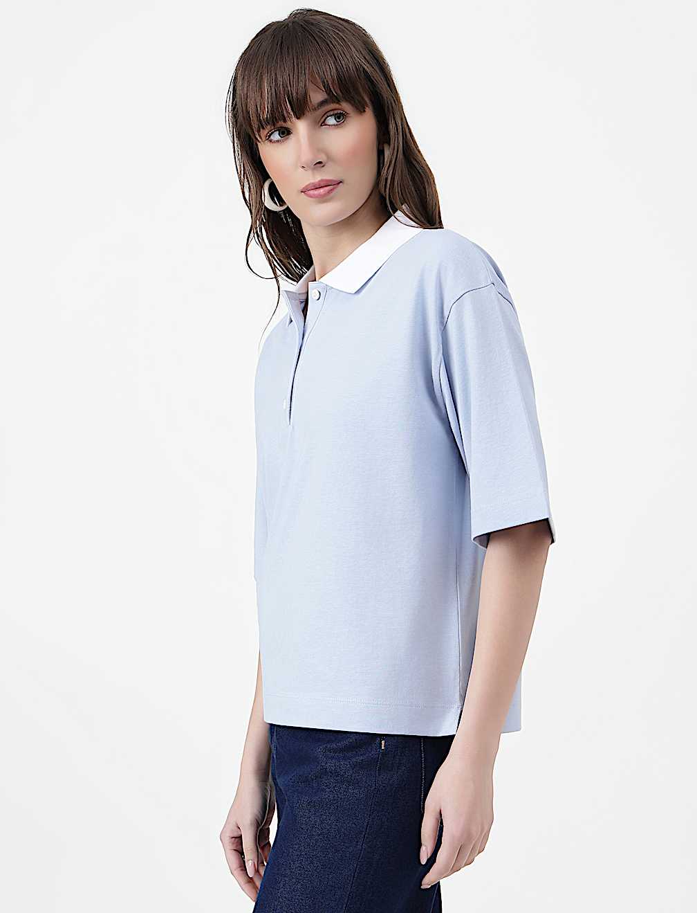 Pure Cotton Plain Polo Collar Polo T-Shirt
