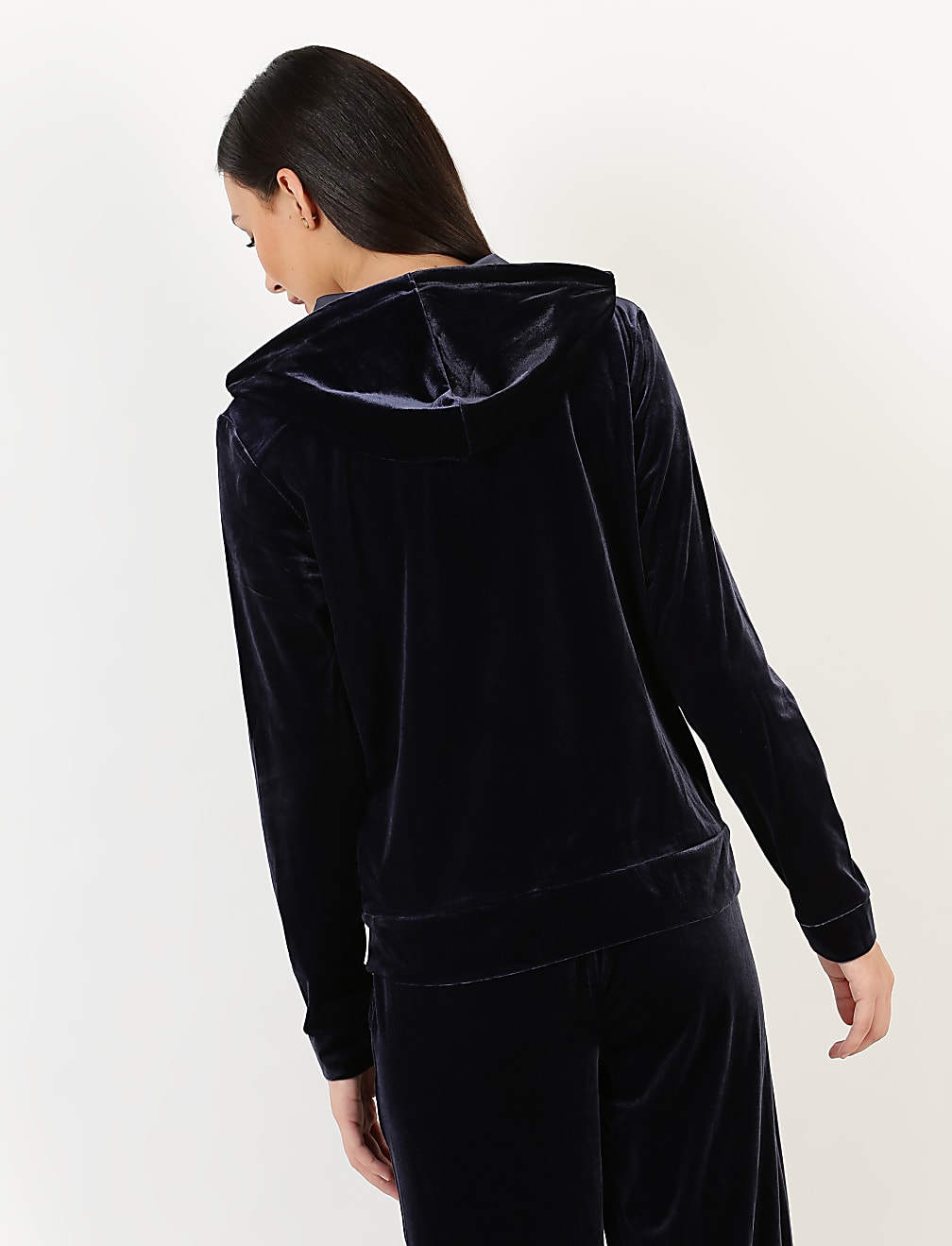 Velour Zip Up Hoodie