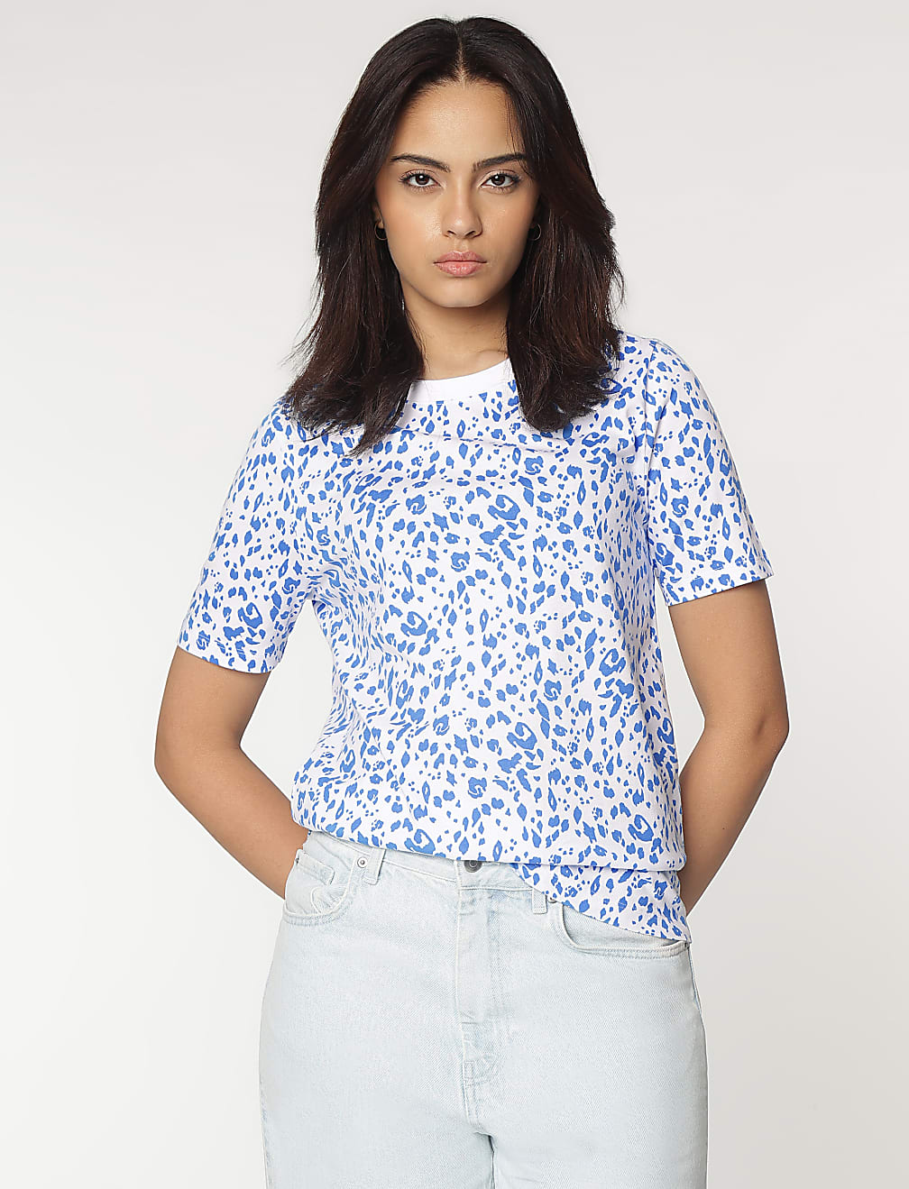 Cotton Rich Crew Neck Printed T-shirt