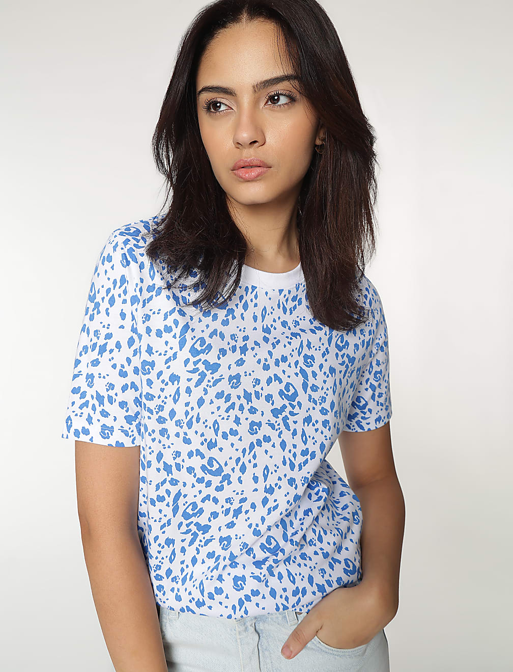 Cotton Rich Crew Neck Printed T-shirt