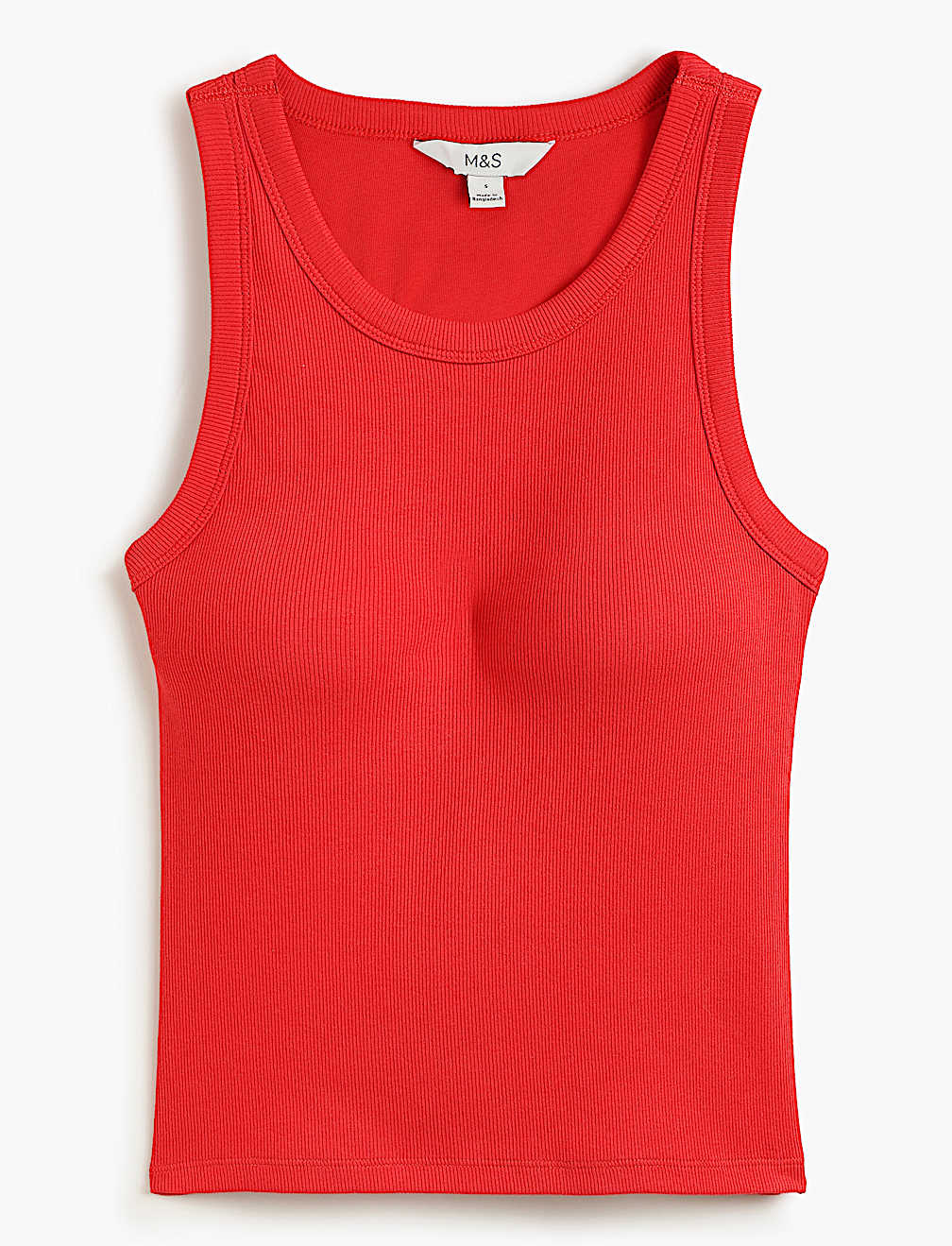 Cotton Rich Ribbed Fitted Bra Vest