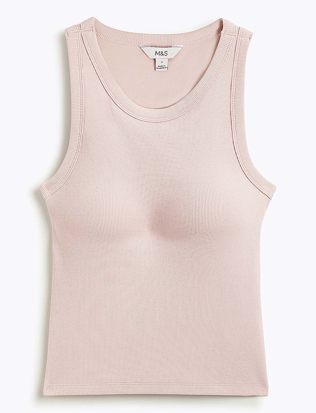 Cotton Rich Ribbed Fitted Bra Vest