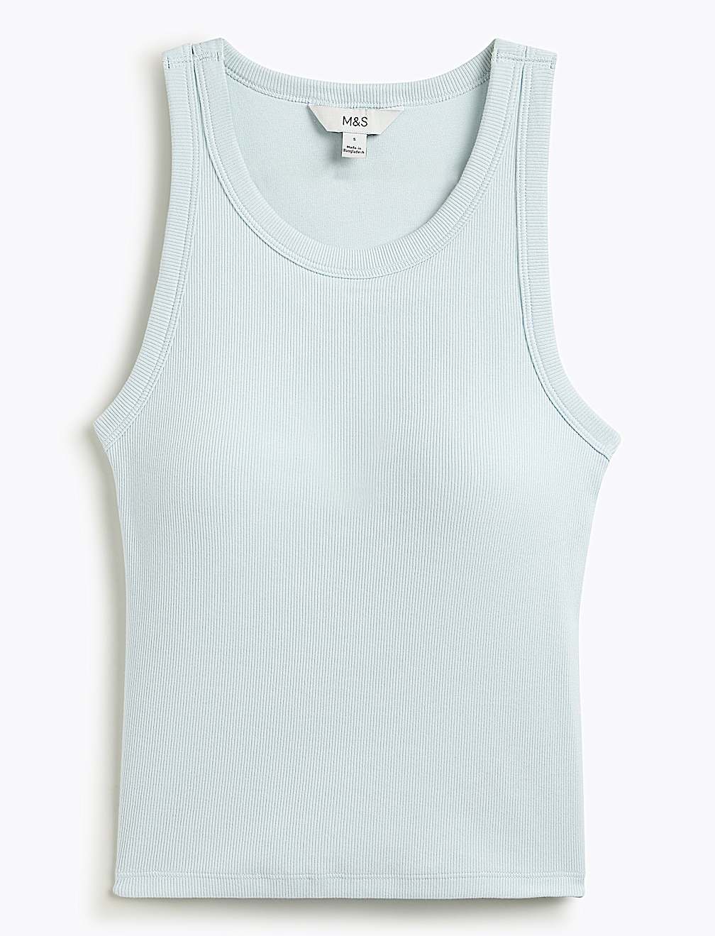 Cotton Rich Ribbed Fitted Bra Vest