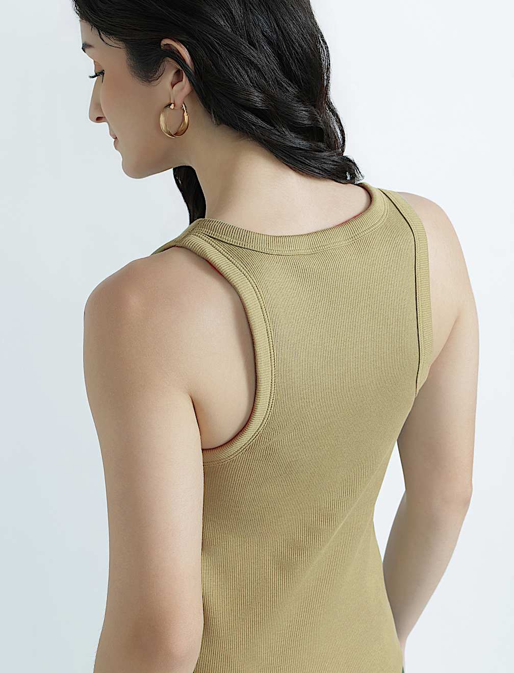 Cotton Rich Ribbed Fitted Bra Vest