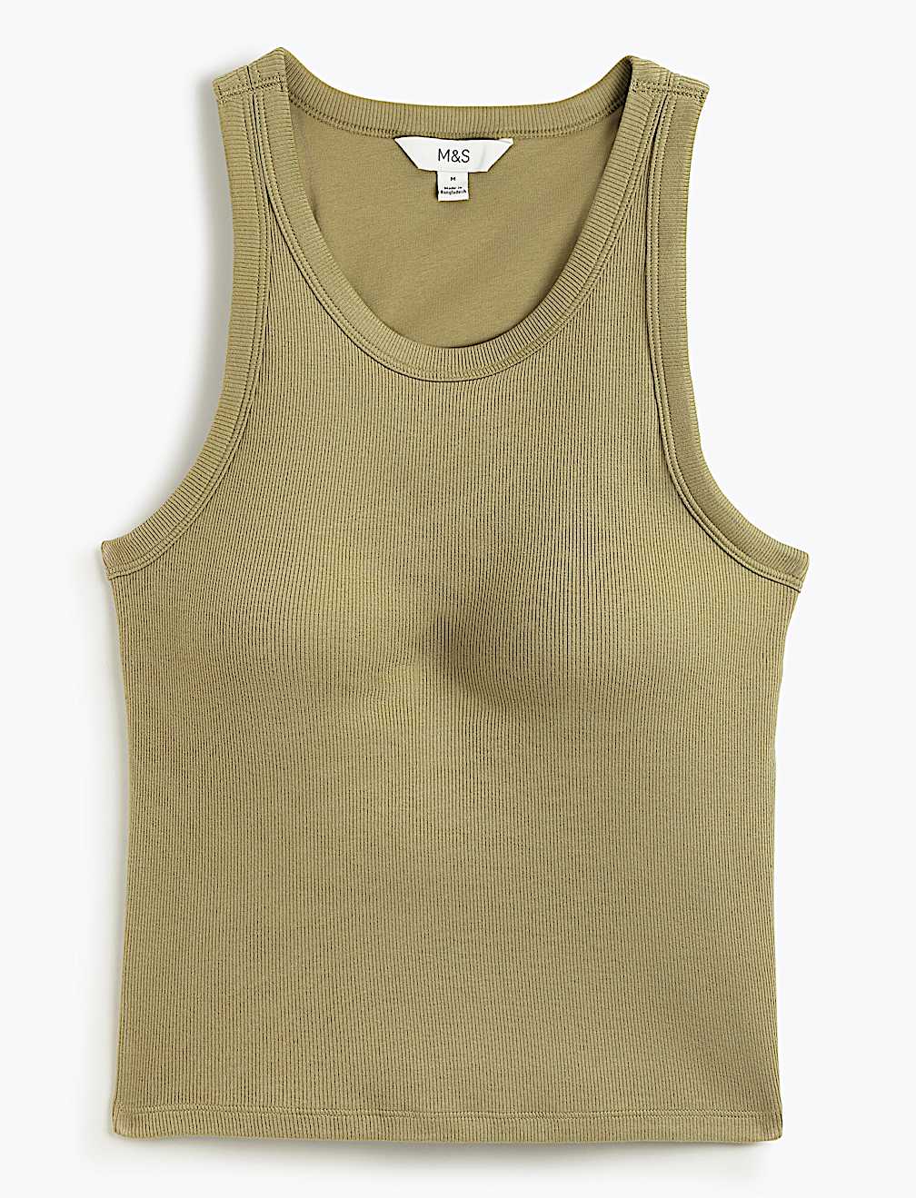 Cotton Rich Ribbed Fitted Bra Vest