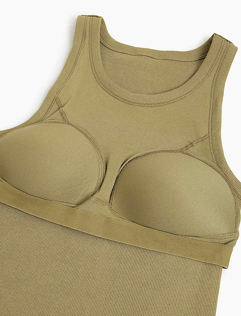 Cotton Rich Ribbed Fitted Bra Vest