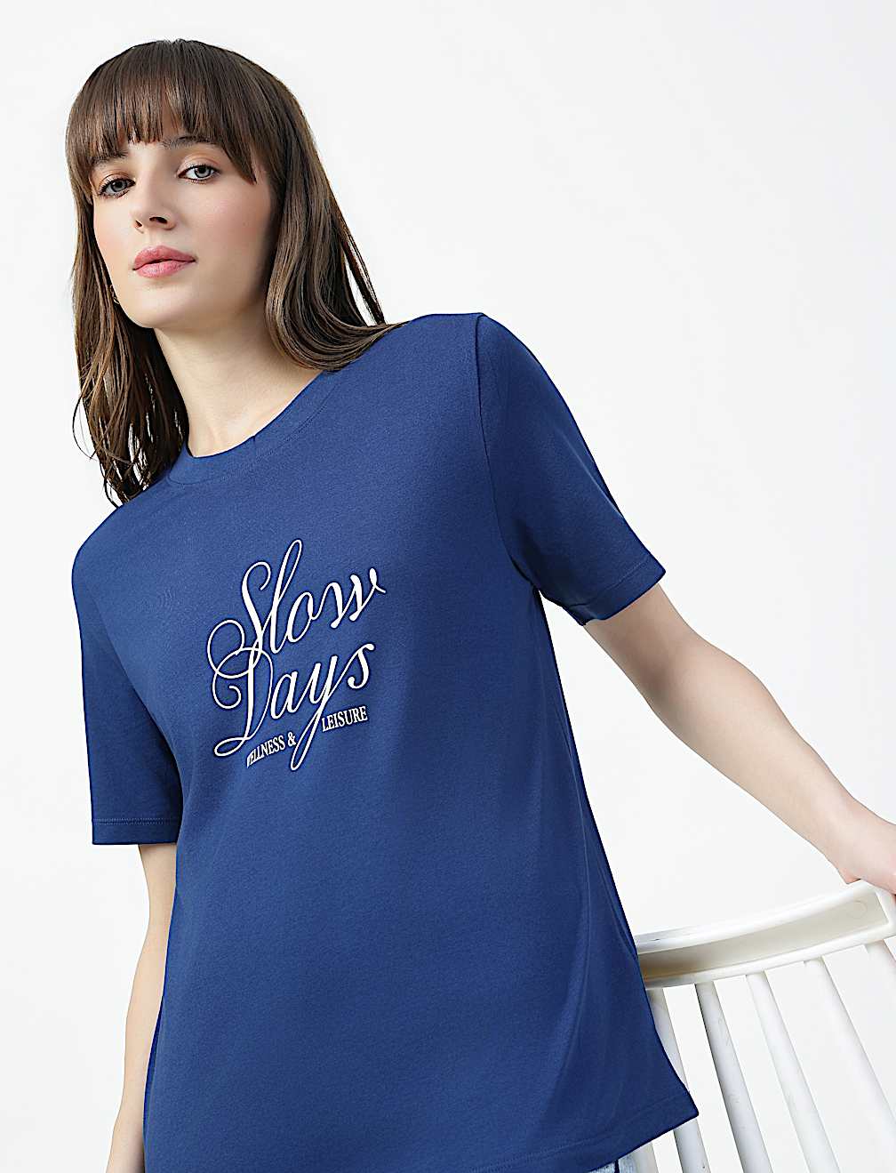 Pure Cotton Typographic Crew Neck T-shirt