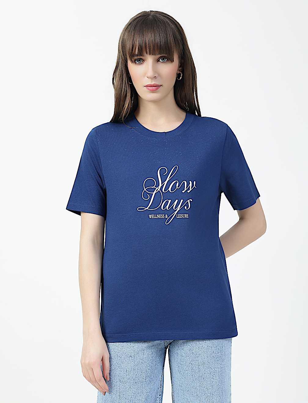 Pure Cotton Typographic Crew Neck T-shirt