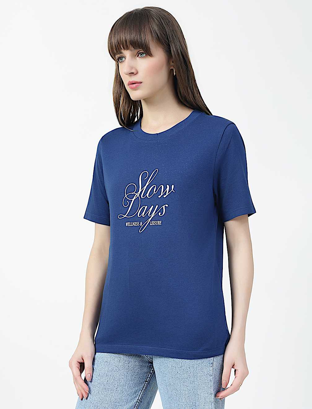 Pure Cotton Typographic Crew Neck T-shirt