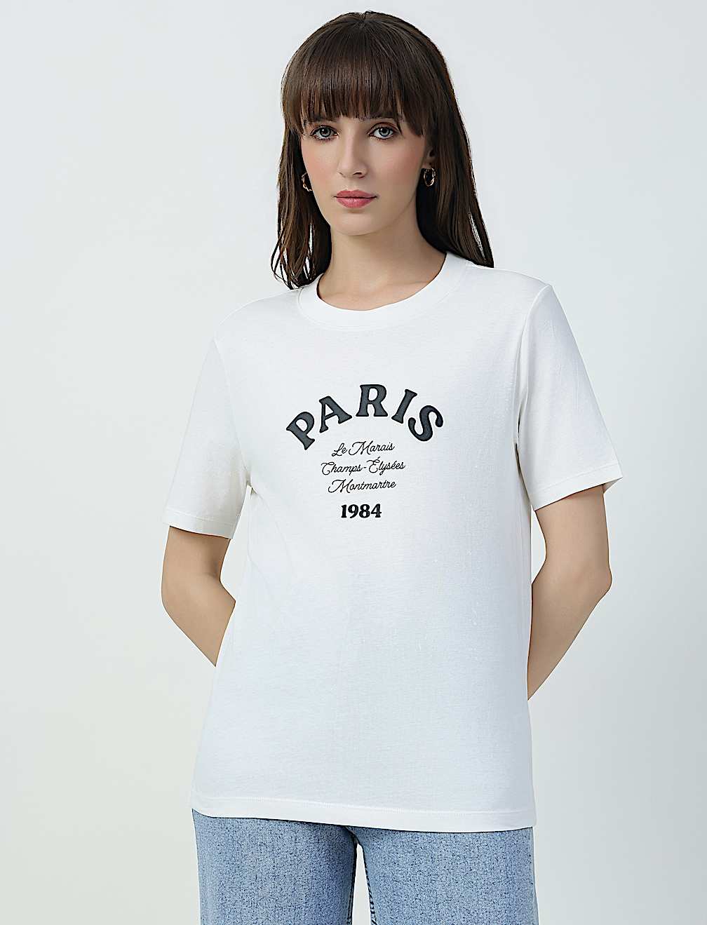 Pure Cotton Typographic Crew Neck T-shirt