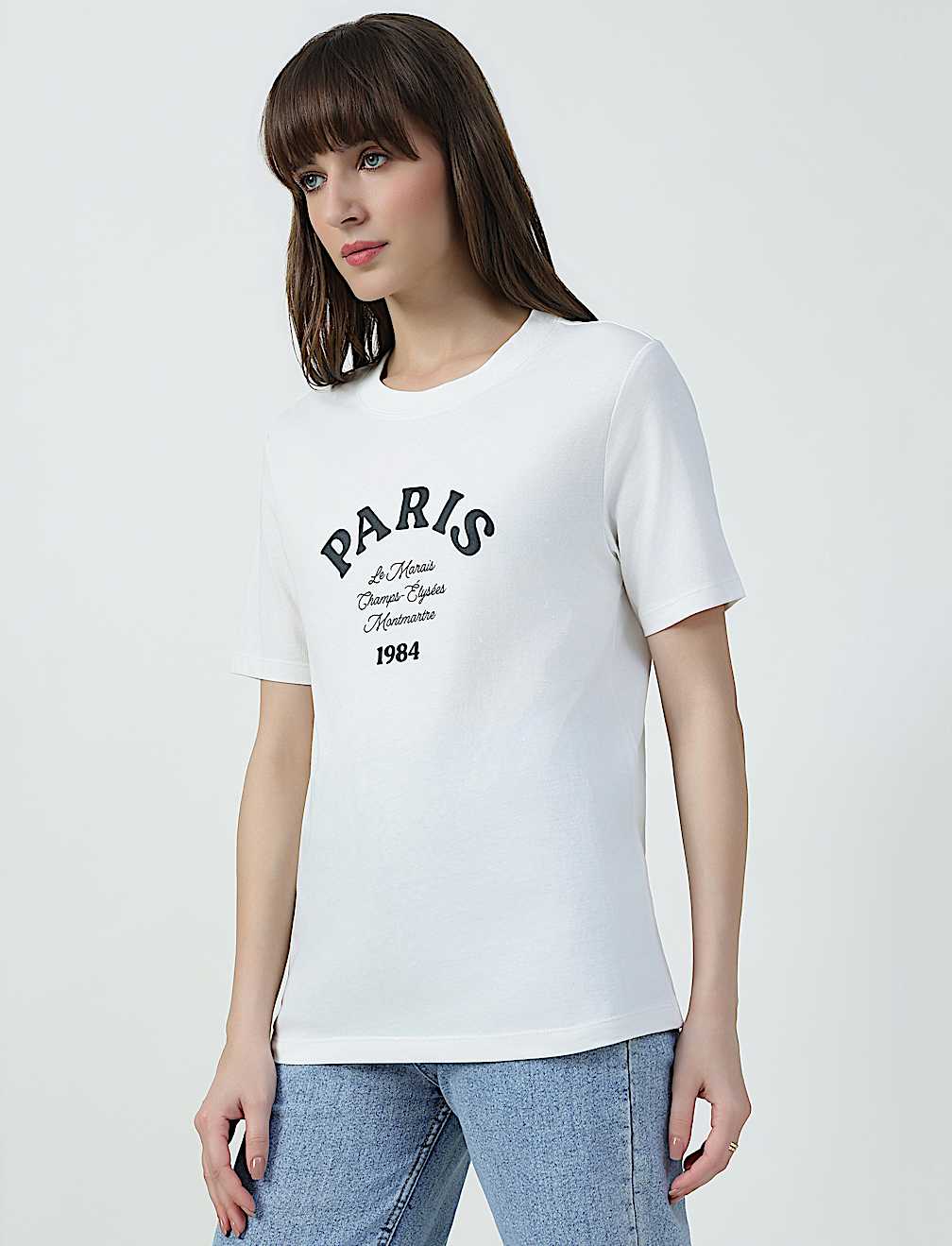 Pure Cotton Typographic Crew Neck T-shirt