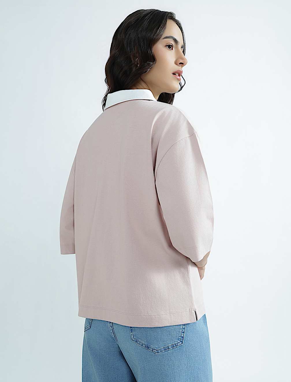Pure Cotton Polo Neck Plain T-Shirt