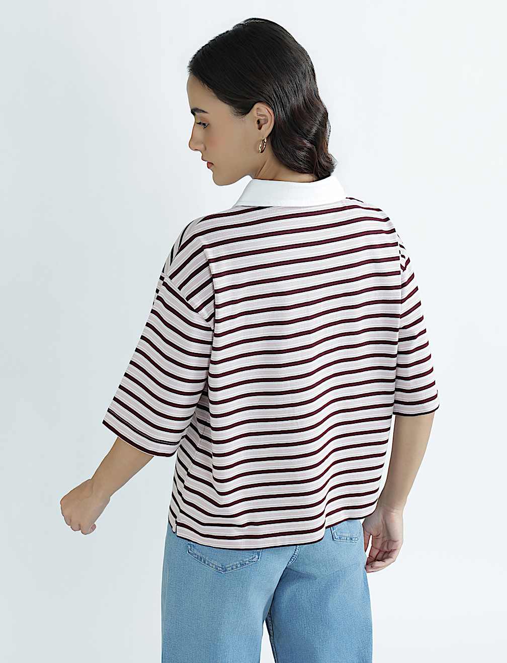 Pure Cotton Polo Neck Plain T-Shirt