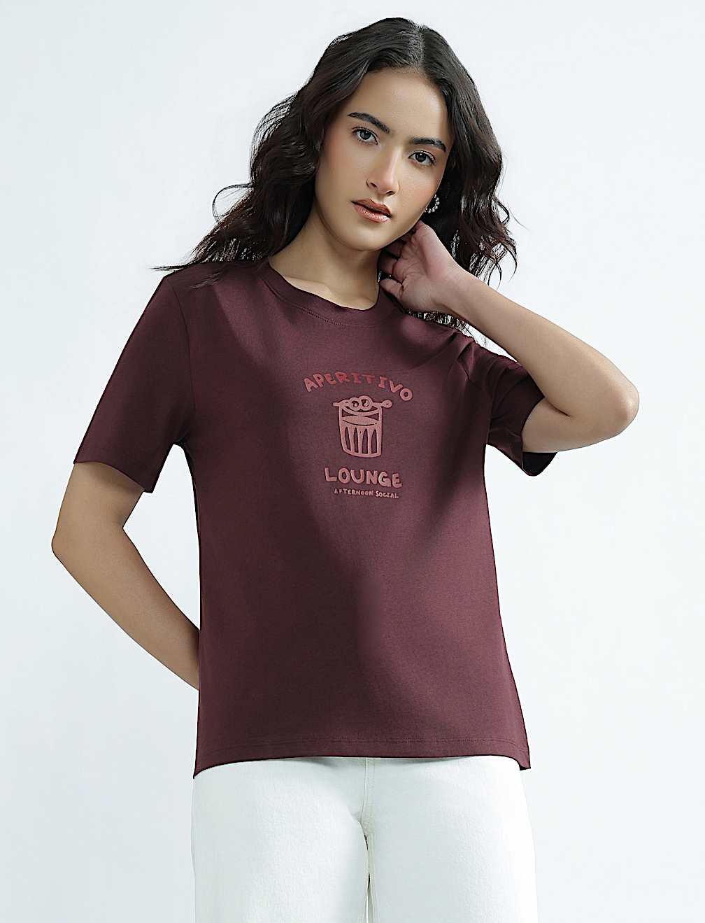Pure Cotton Round Neck Graphic Print T-Shirt
