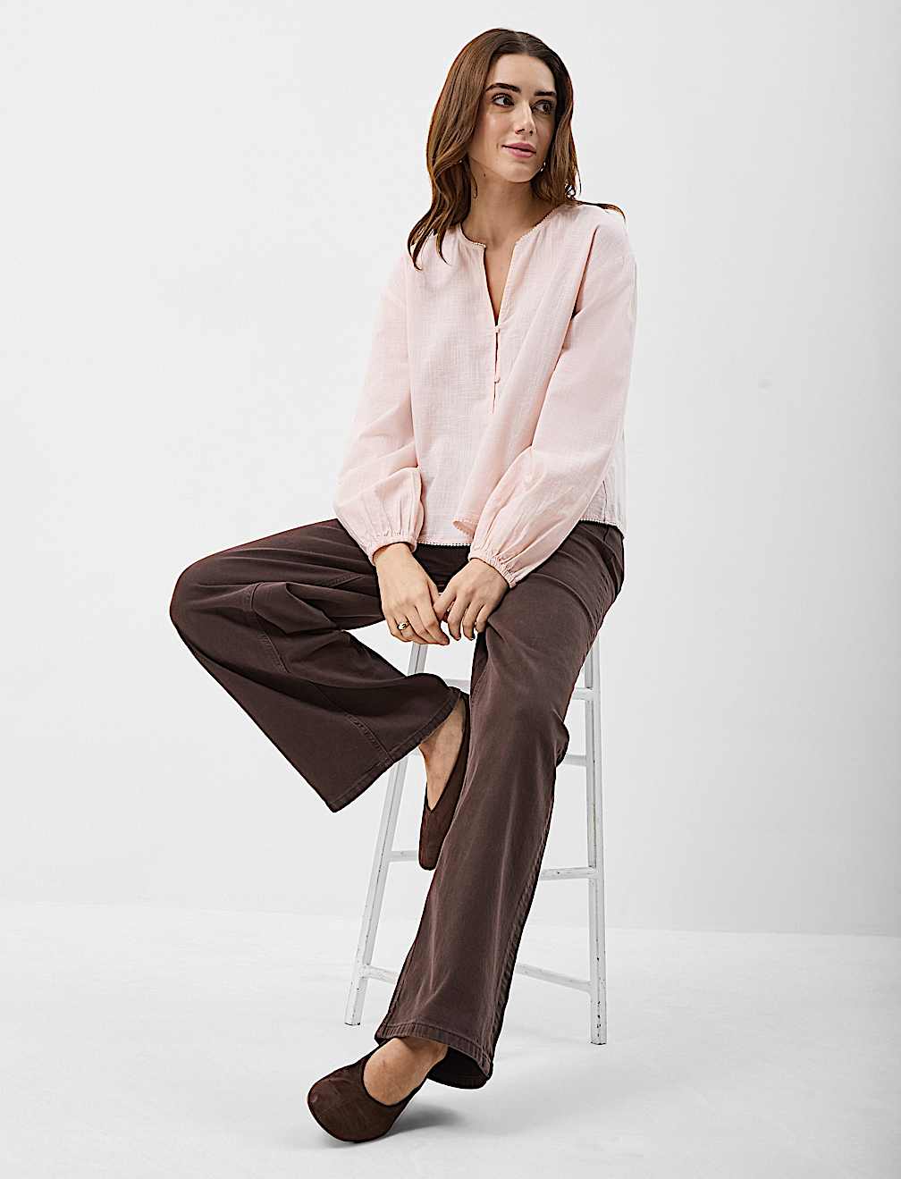 Pure Cotton Balloon Sleeve Top