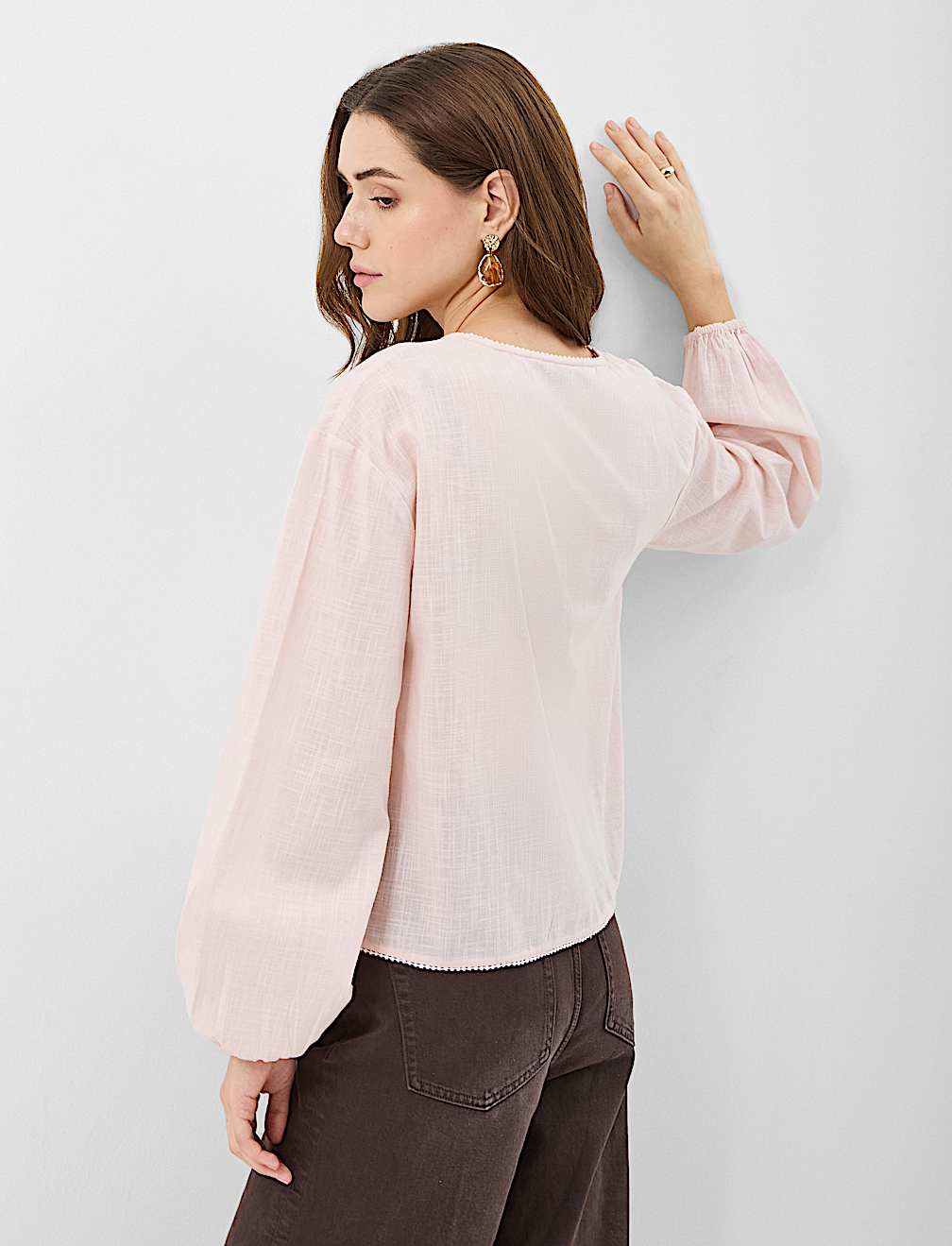 Pure Cotton Balloon Sleeve Top