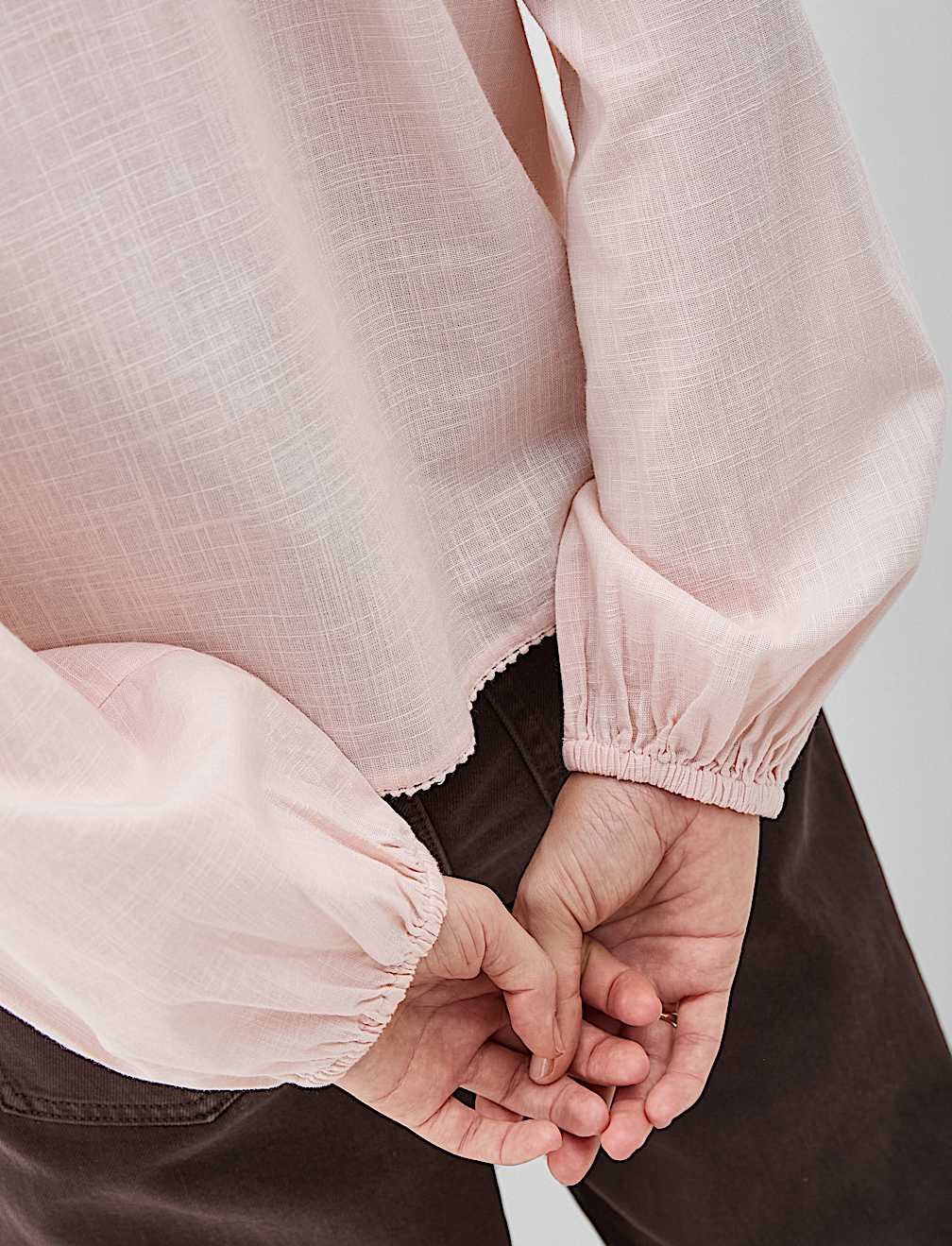 Pure Cotton Balloon Sleeve Top