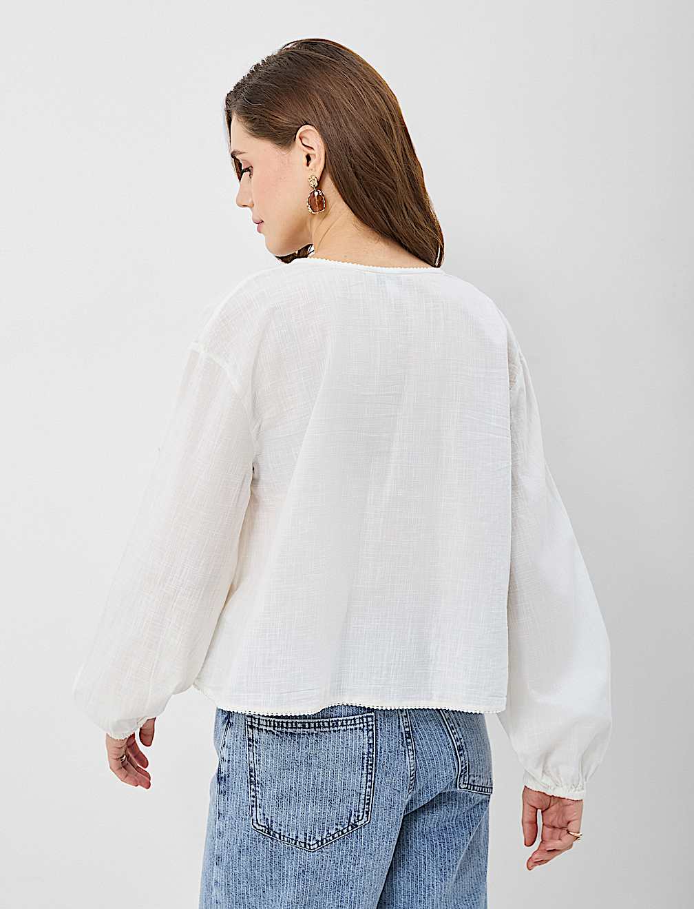 Pure Cotton Balloon Sleeve Top