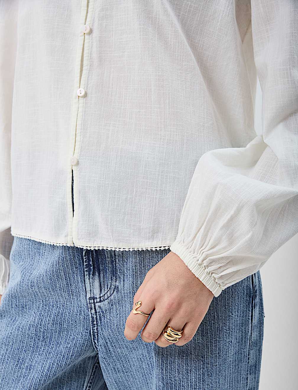 Pure Cotton Balloon Sleeve Top