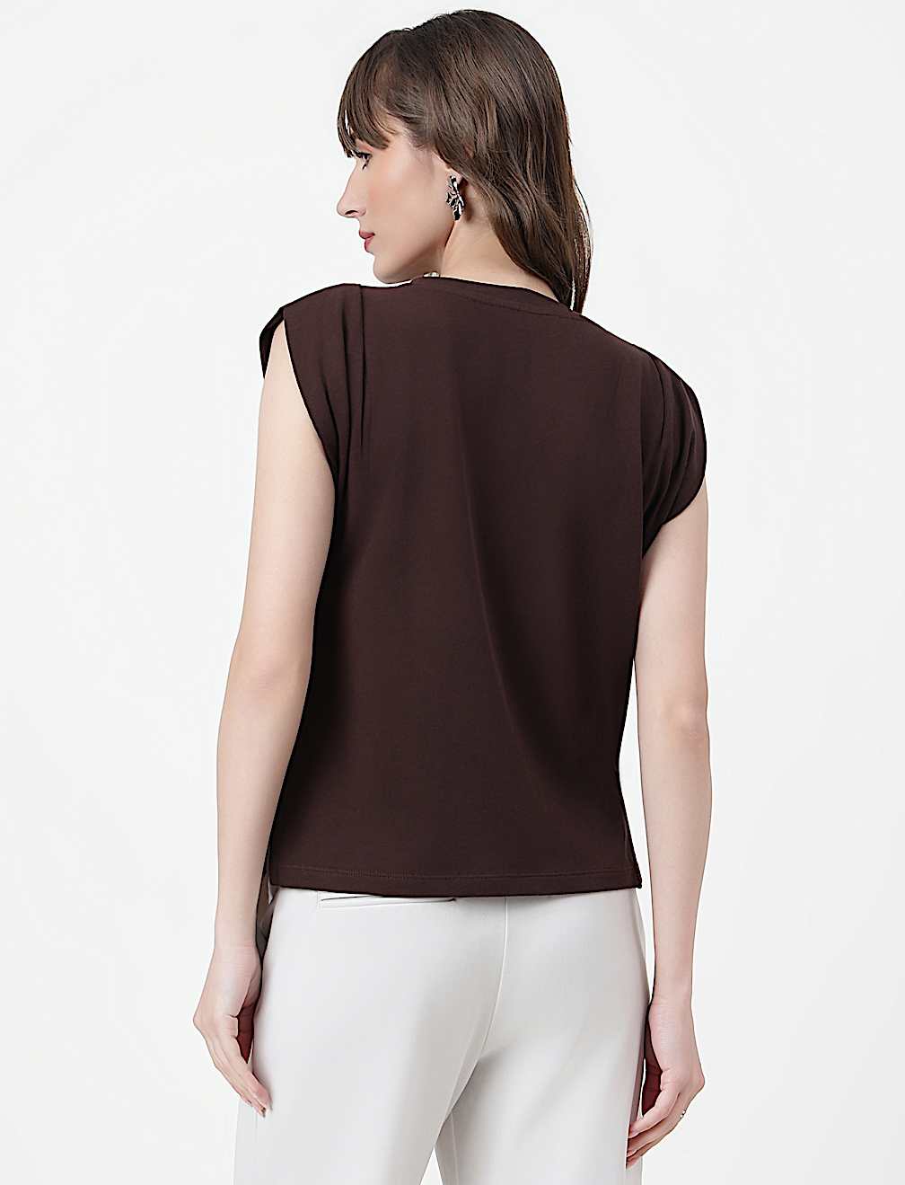 Pure Cotton Plain Crew Neck Top