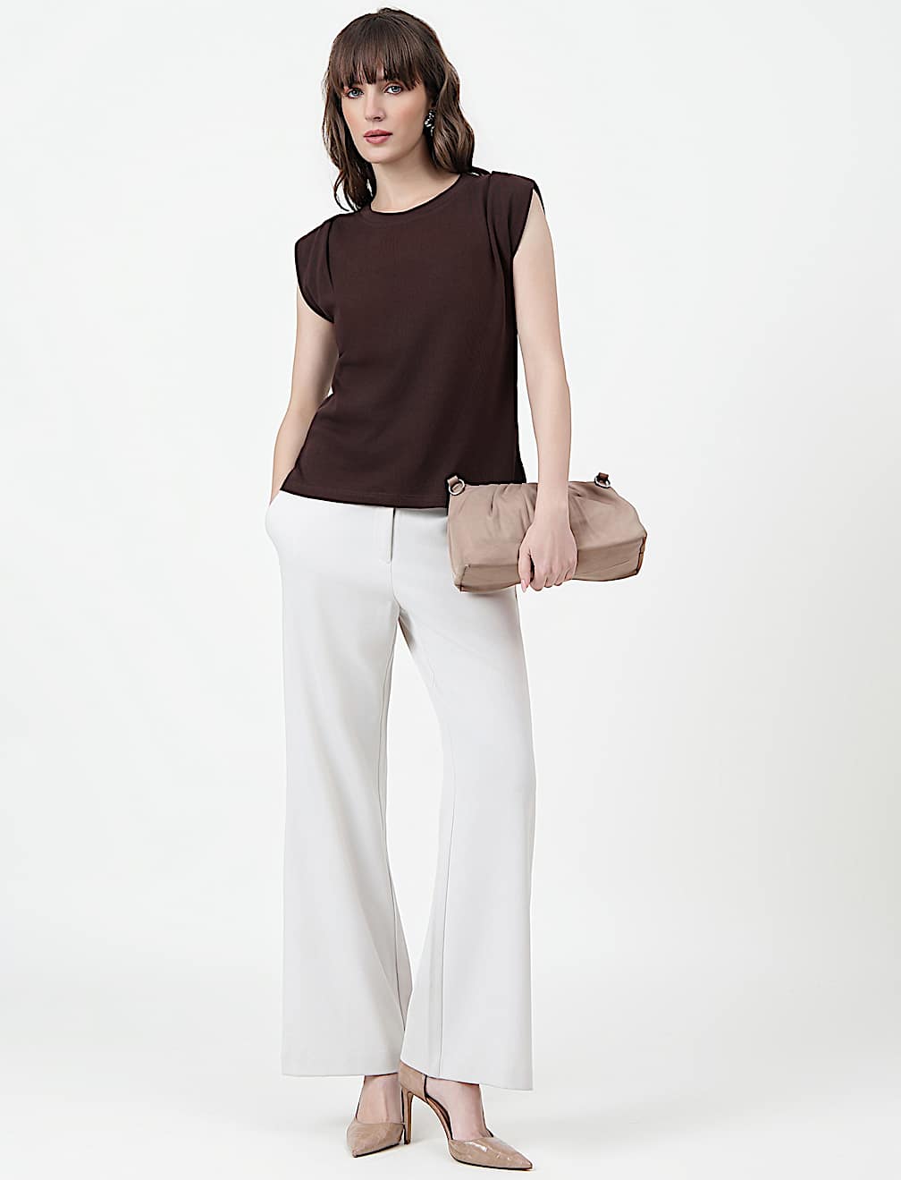 Pure Cotton Plain Crew Neck Top