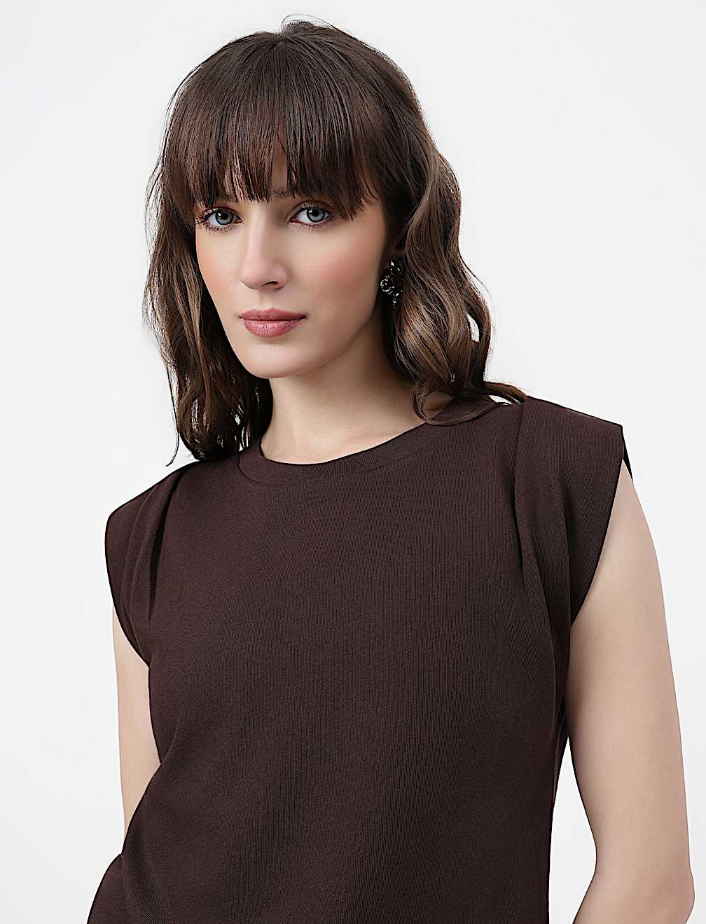 Pure Cotton Plain Crew Neck Top