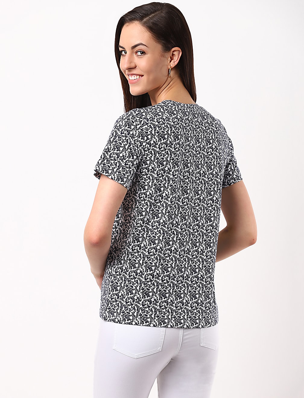 Straight SS Crew Print Tee