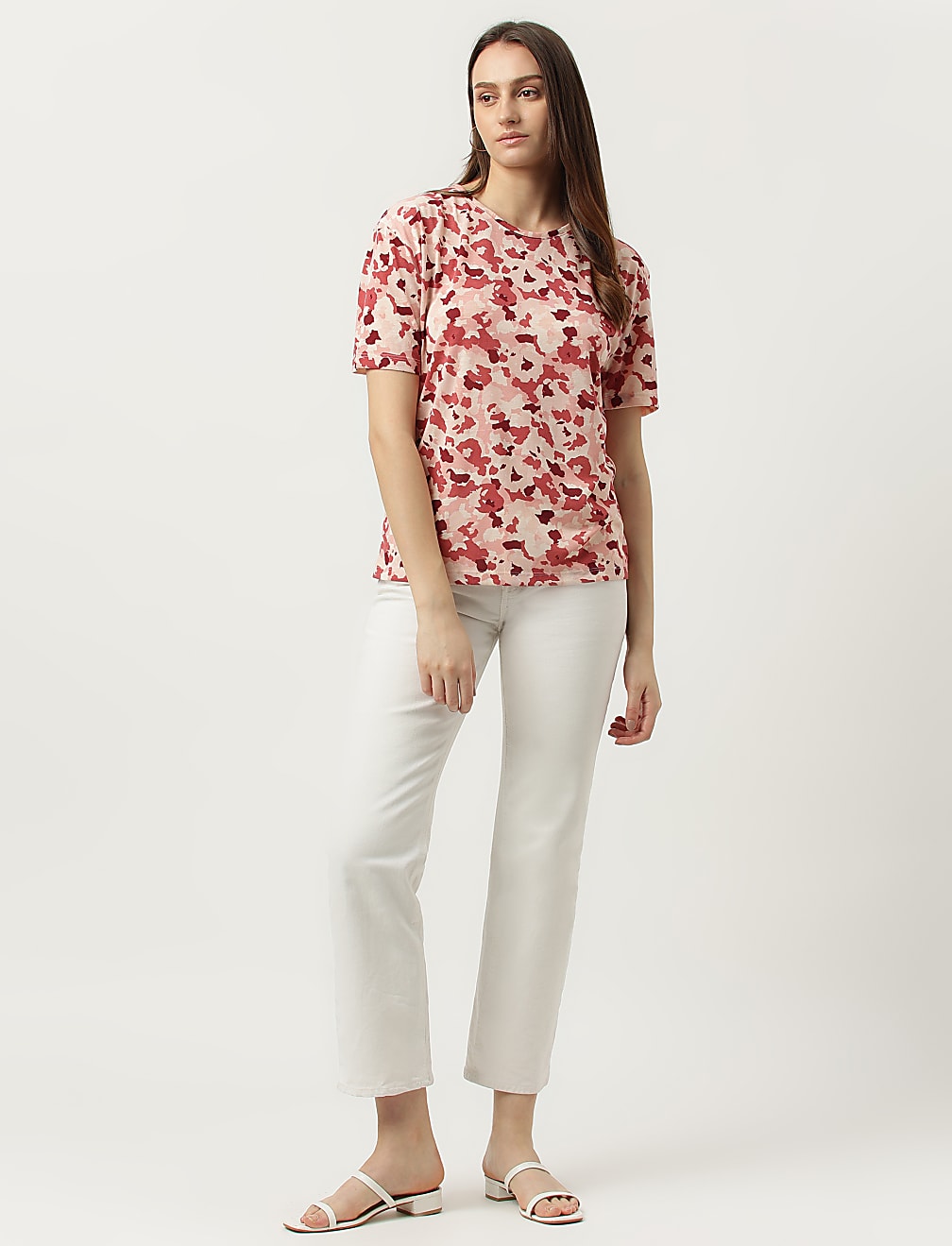 Camo Printed Round Neck T-Shirt