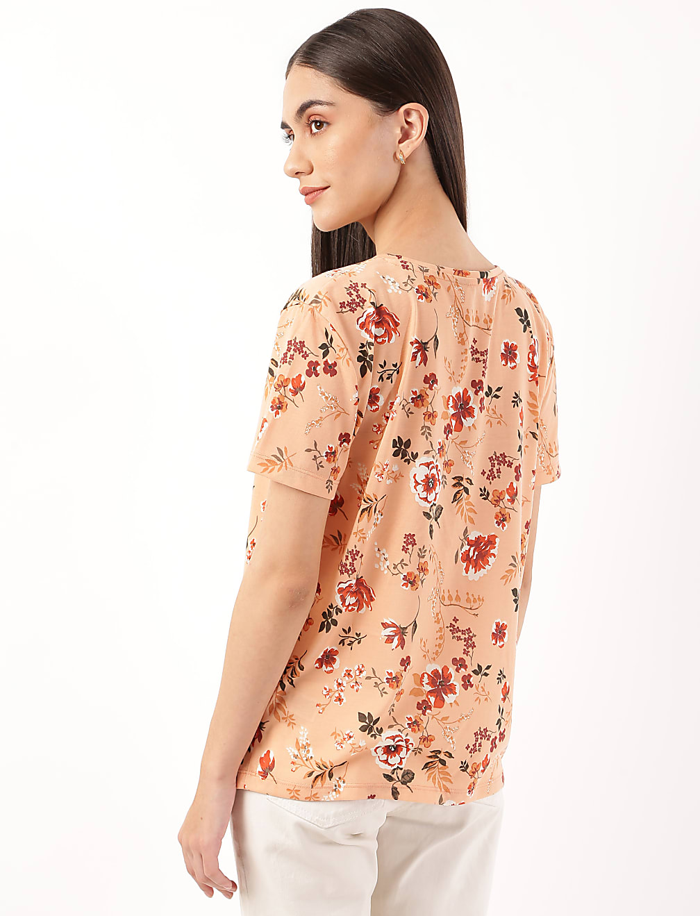 Floral Print Crew Neck T-shirt