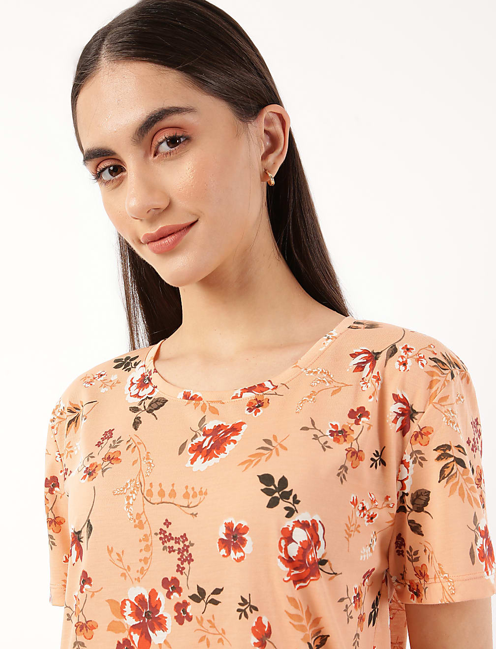 Floral Print Crew Neck T-shirt