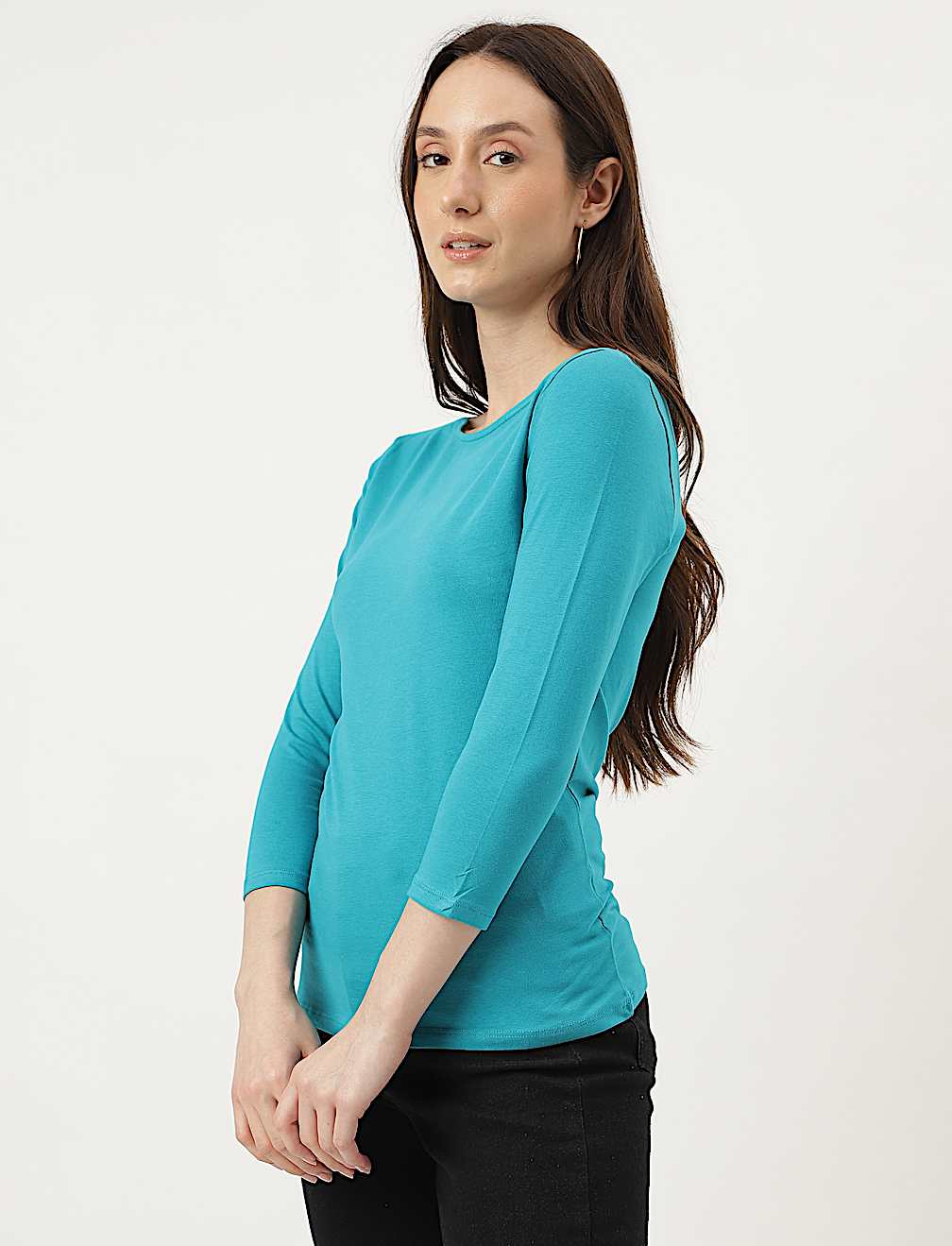 Fitted Slash Neck Tee