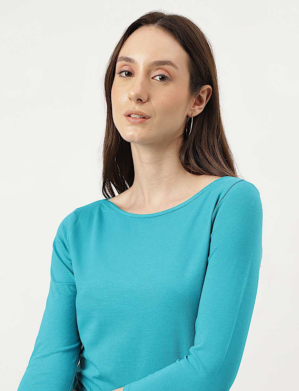 Fitted Slash Neck Tee