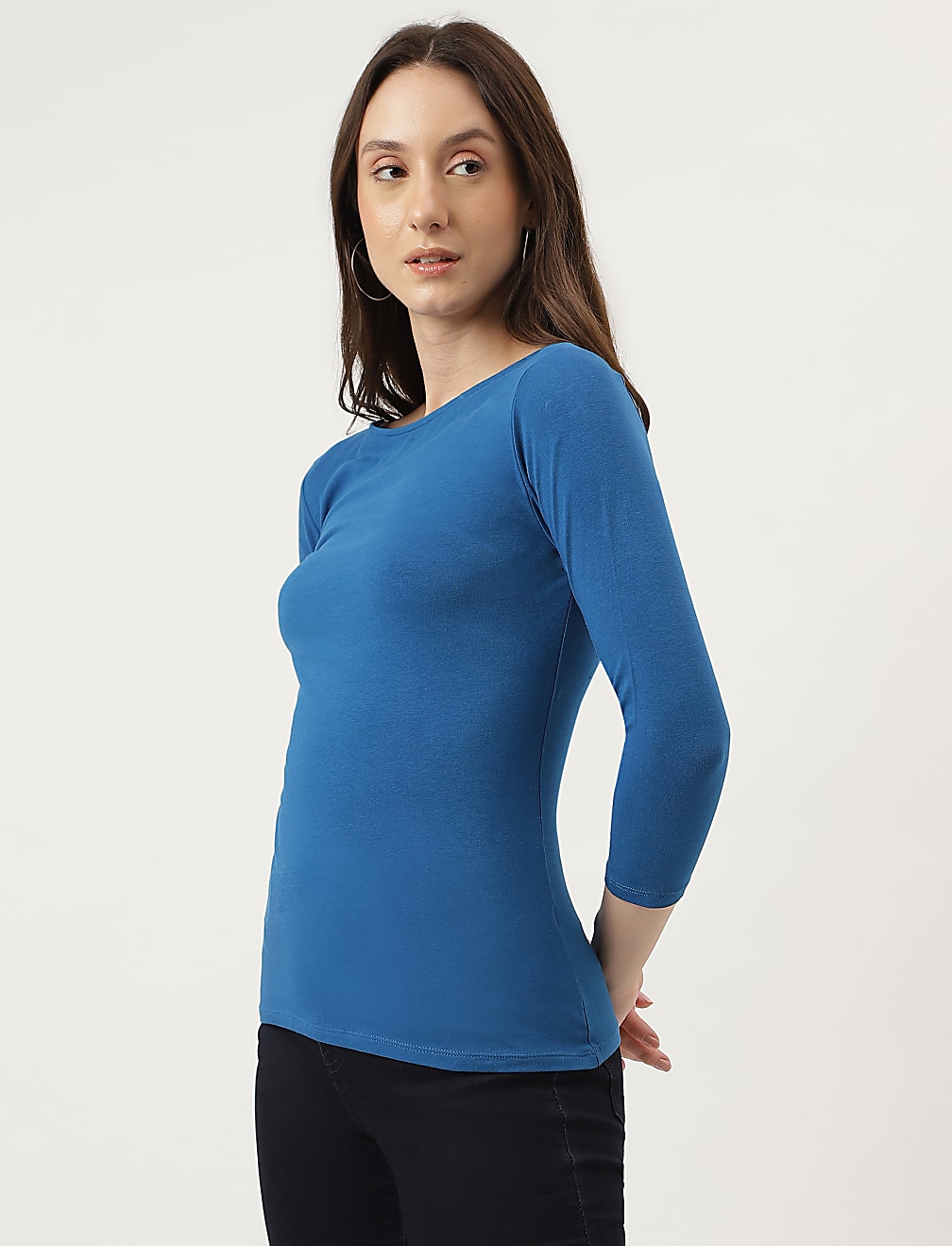 Fitted Slash Neck Tee