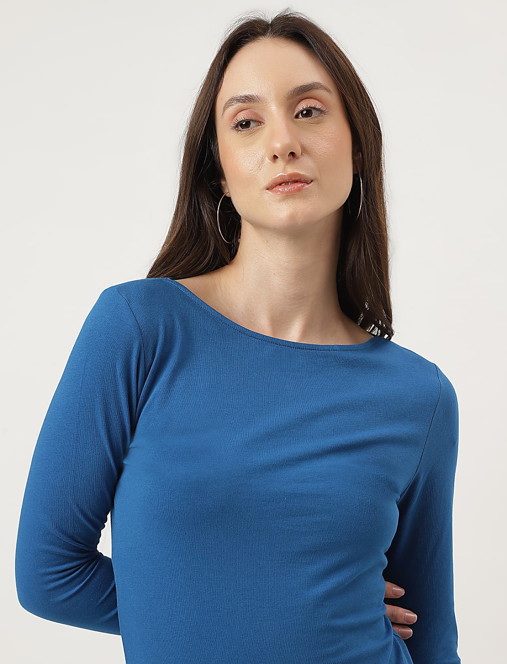 Fitted Slash Neck Tee